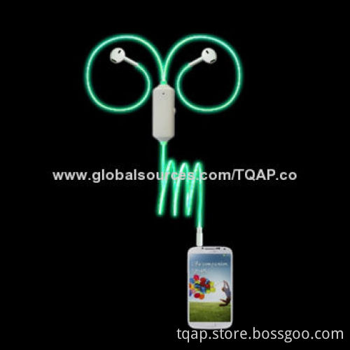 Earphone Light Cable with EL Neon Light